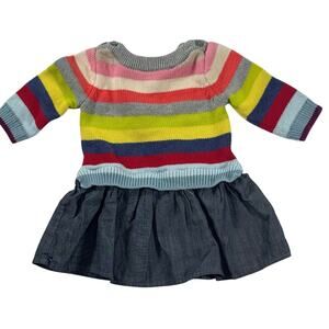 Baby Gap Striped Knit Sweater Dress 3-6M